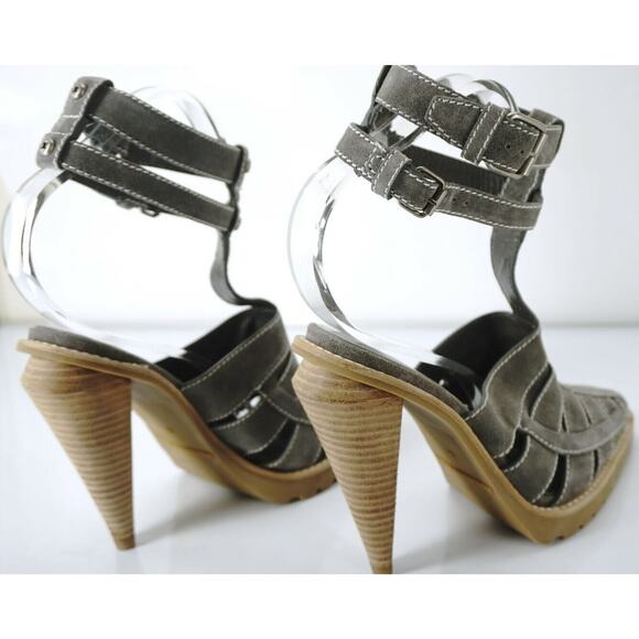 Alexander Wang Suede Leather Abbey Strappy Heel Sandals Size 38 NEW $495 Abby - Picture 9 of 11
